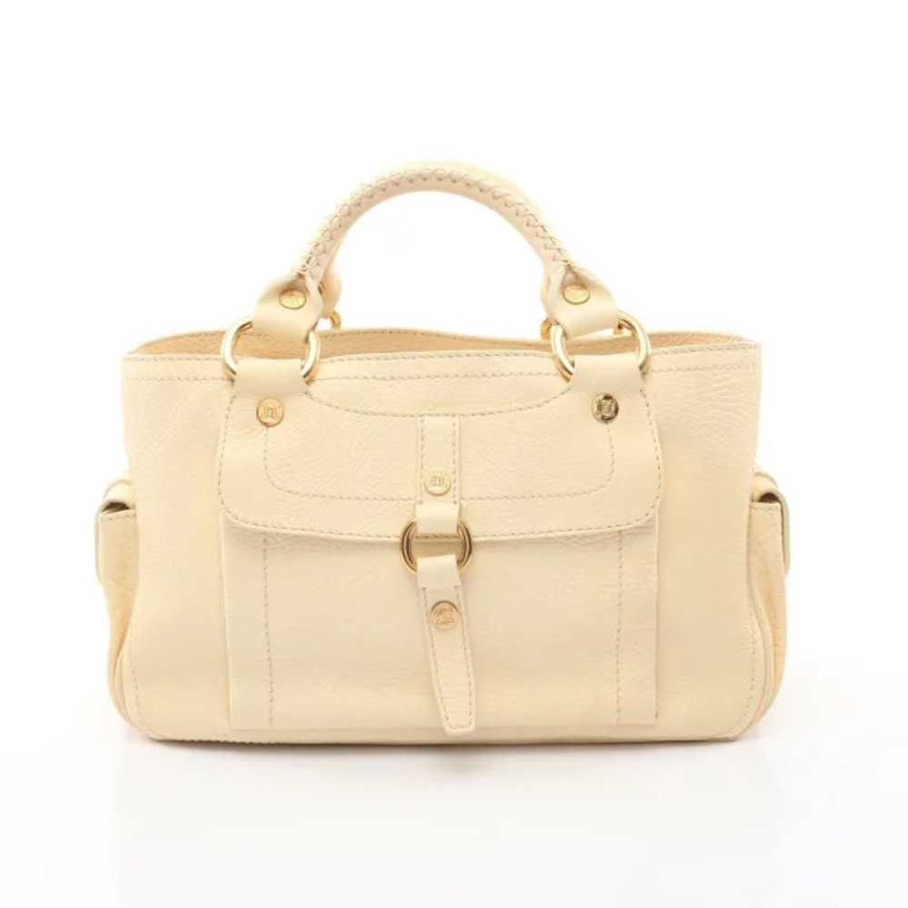 Celine Boogie Bag Handbag Leather Ivory White